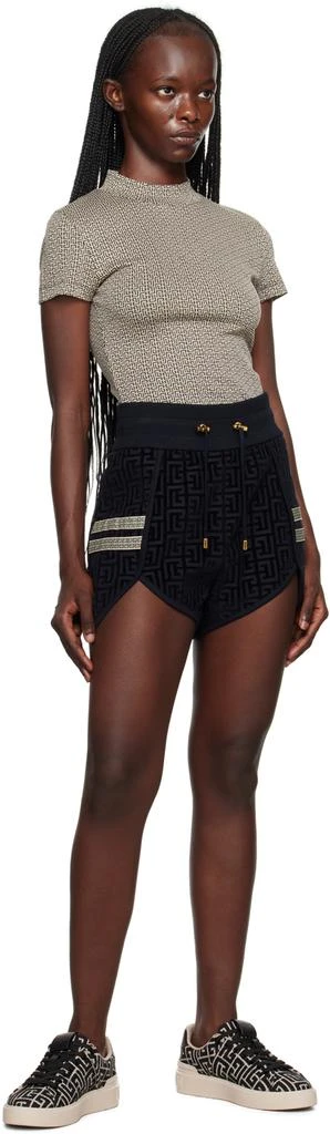 Balmain Navy Monogram Shorts 4