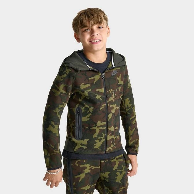 NIKE Boys' Nike Tech Fleece Camo Full-Zip Hoodie 1