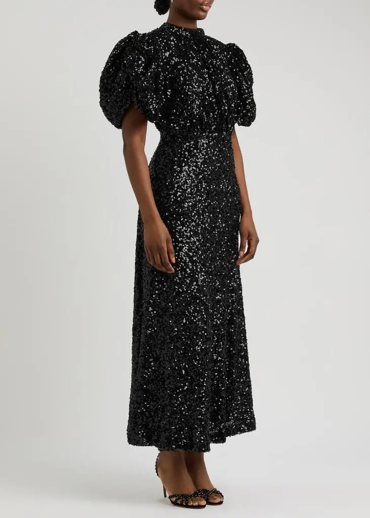 ROTATE Birger Christensen Open-back sequin midi dress 2