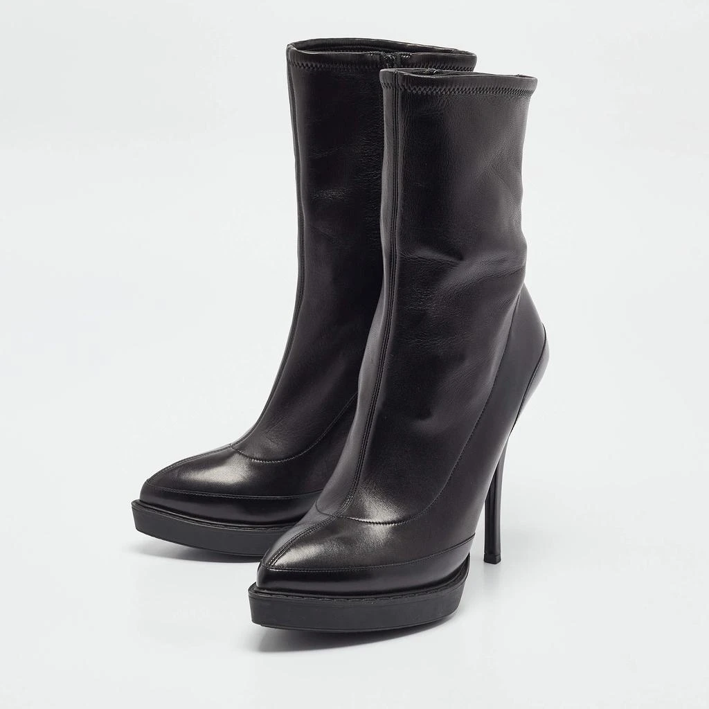 Gucci Gucci Black Leather Wimbledon Platform Ankle Boots Size 38.5 2