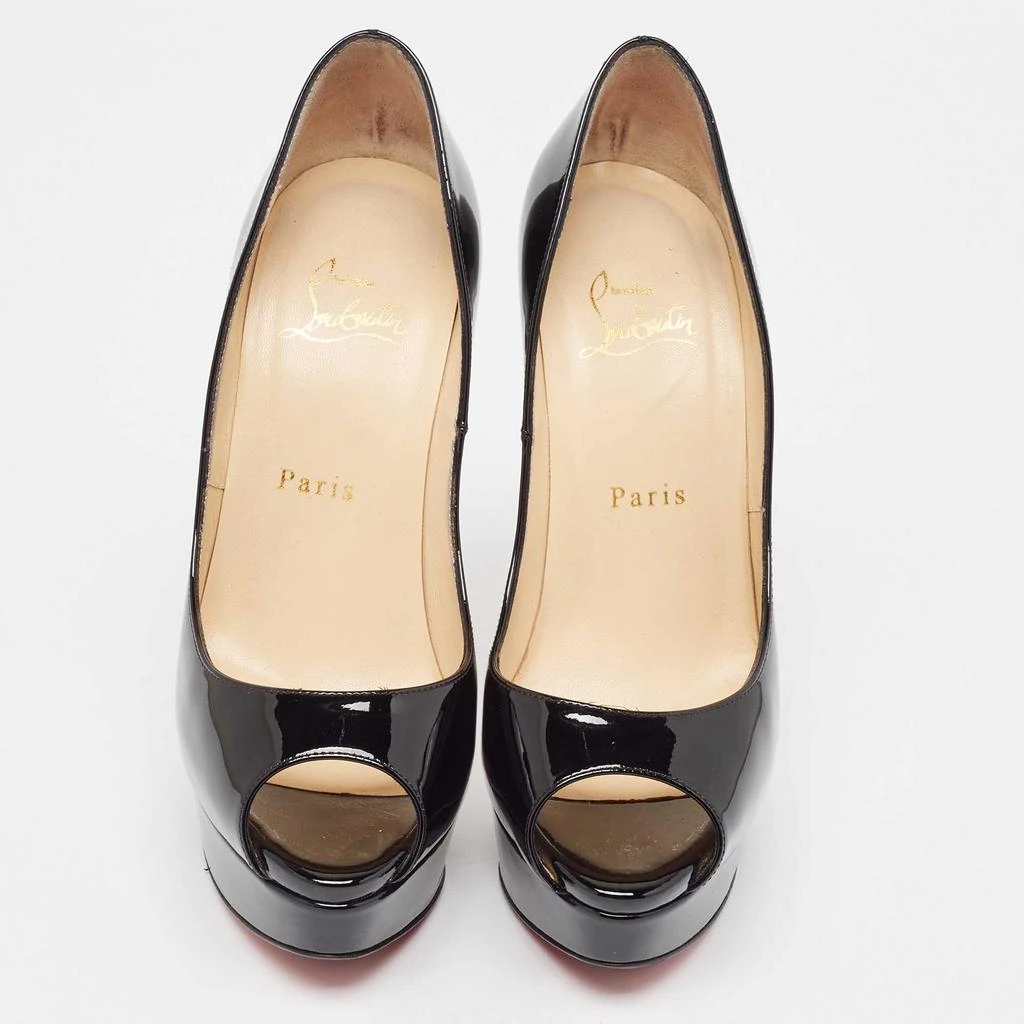 Christian Louboutin Christian Louboutin Black Patent Leather Lady Peep Pumps Size 37.5 3