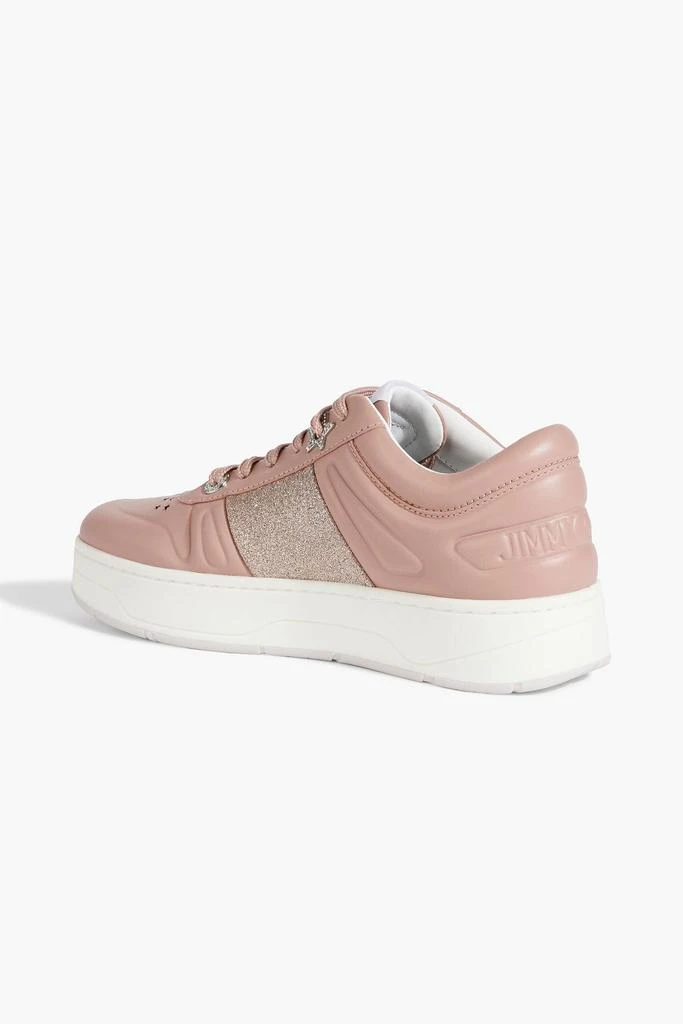 Jimmy Choo Hawaii perforated glittered leather sneakers 3