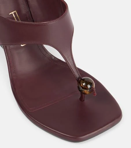 ETRO 90 leather wedge sandals 5