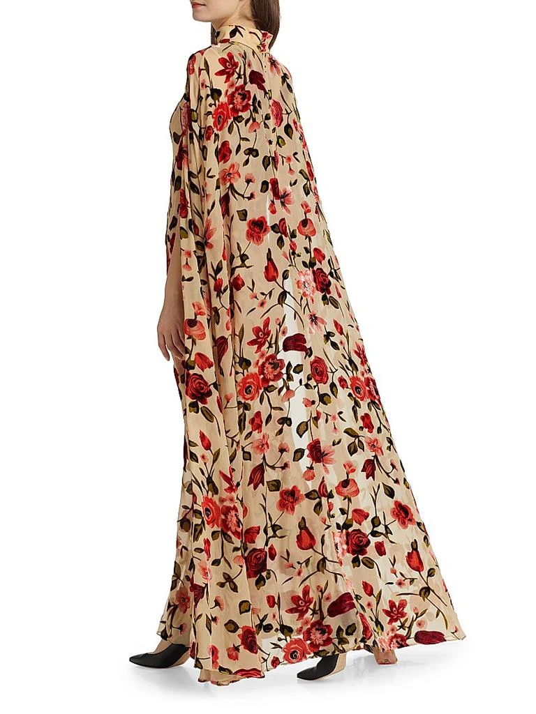 Rodarte Floral Velvet Devoré Cape Gown 5