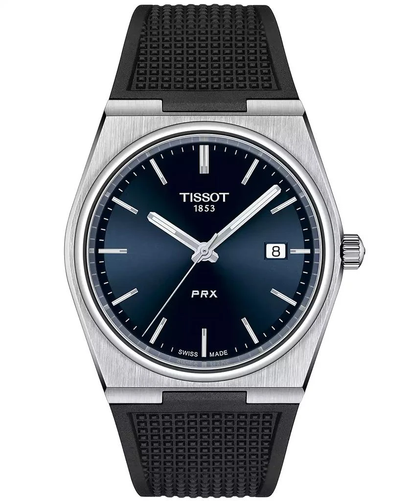 Prx Cbf Tissot Men's Swiss PRX Black Rubber Strap Watch 40mm - Men's Quartz ...