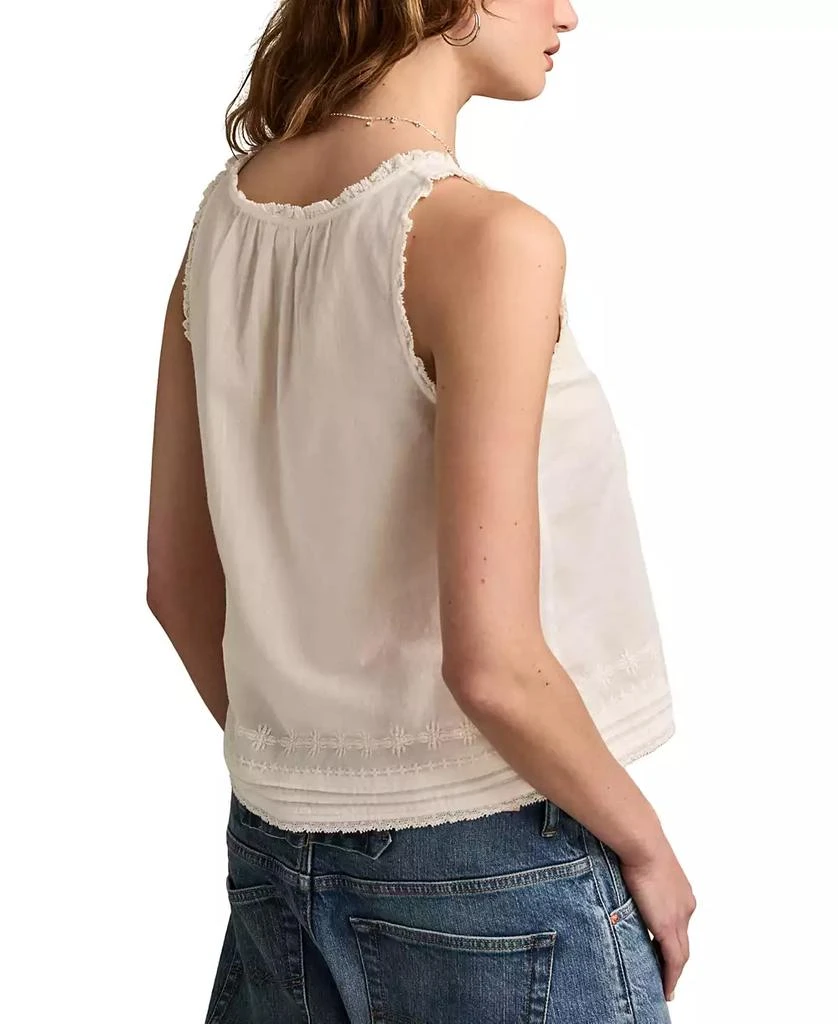 Lucky Brand Women's Cotton Lace-Trim Swing Tank Top 4