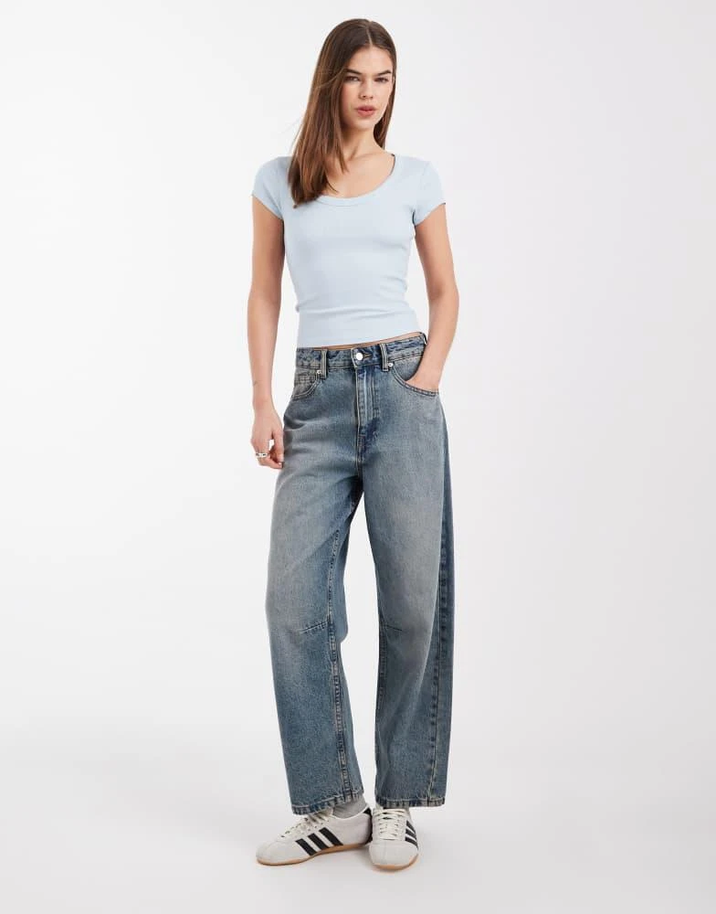 ASOS ASOS DESIGN scoop neck shrunken tee in baby blue 2