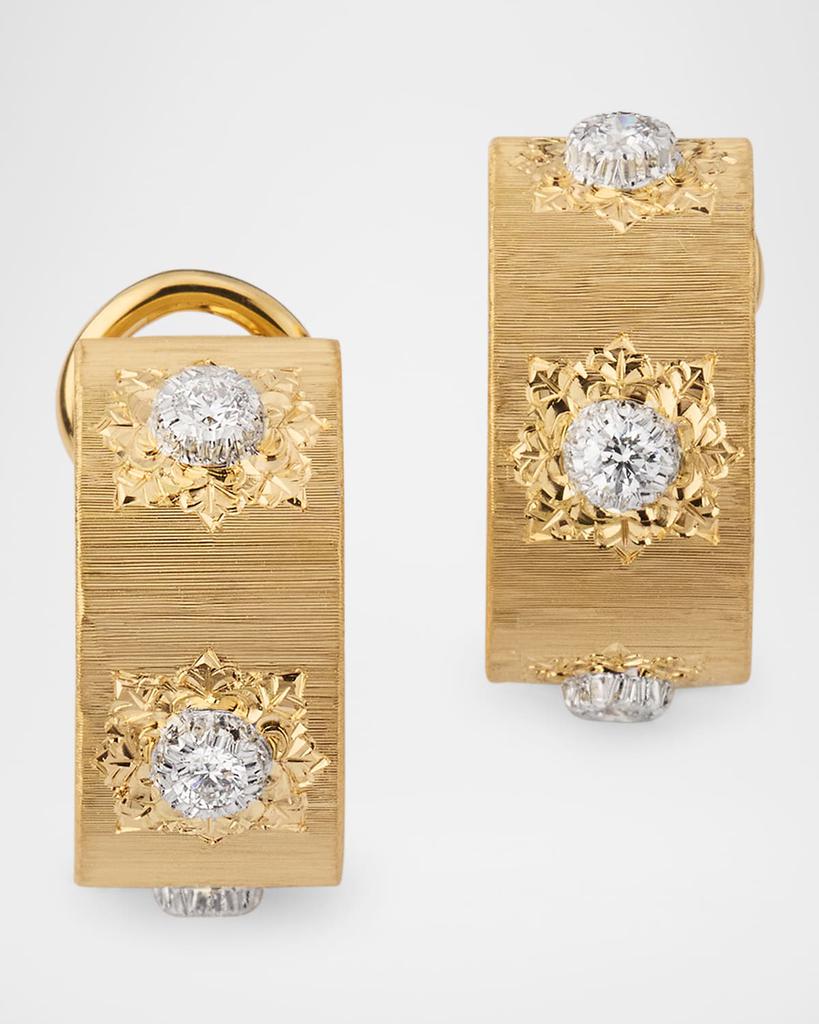 Buccellati Macri 18K Yellow Gold Diamond Hoop Earrings