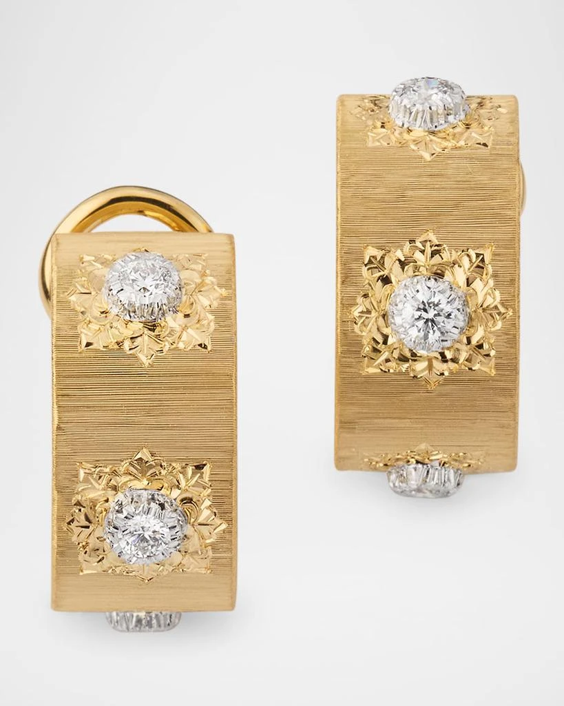 Buccellati Macri 18K Yellow Gold Diamond Hoop Earrings 1