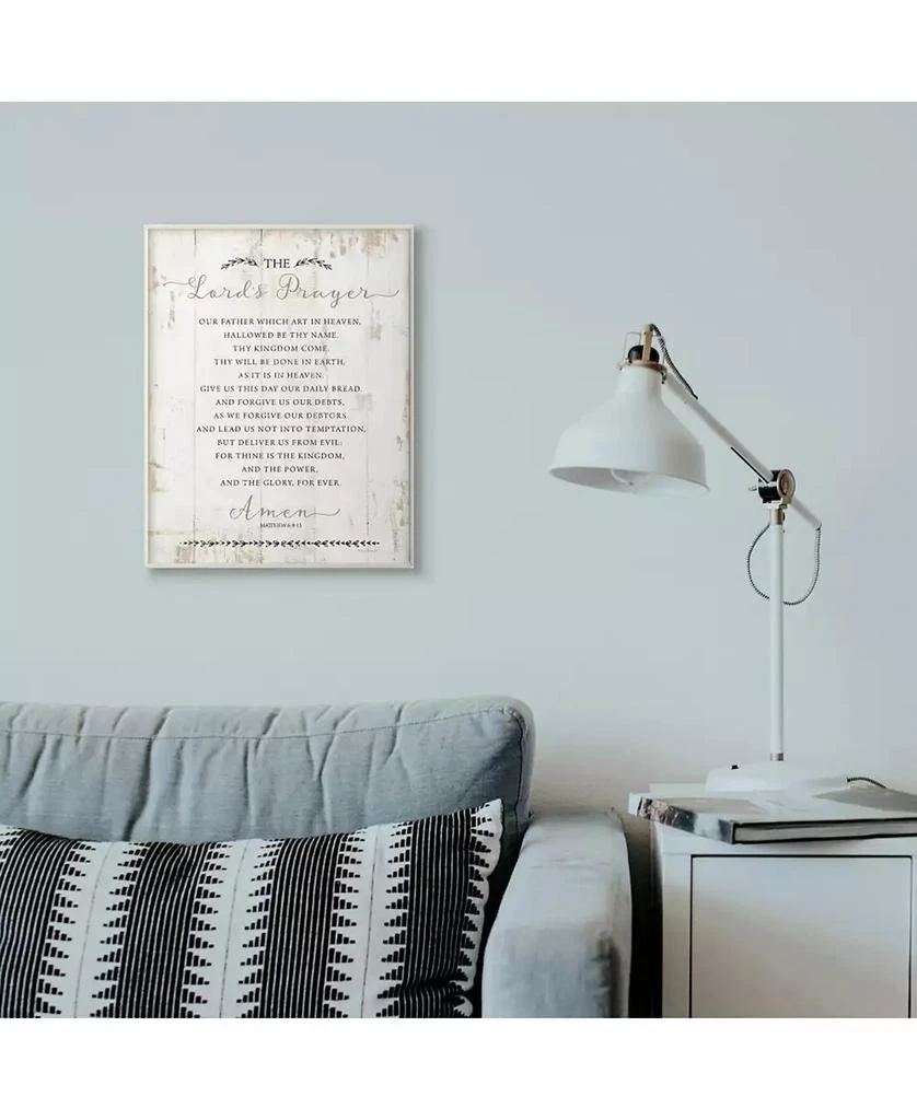 Stupell Industries The Lords Prayer Our Father Rustic Distressed White Wood Look, 10" L x 15" H 5