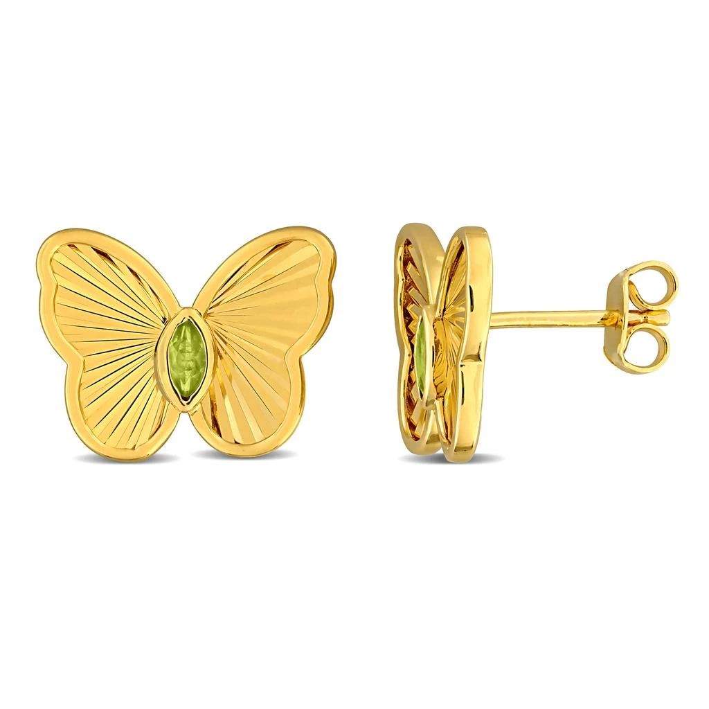 Mimi
Max 1/5ct TGW Marquise-Cut Peridot Butterfly Stud Earrings Yellow Silver