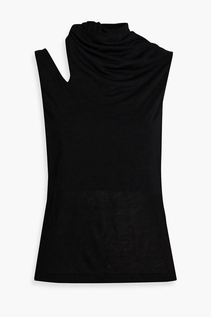 Helmut Lang Draped cutout stretch-jersey top 1