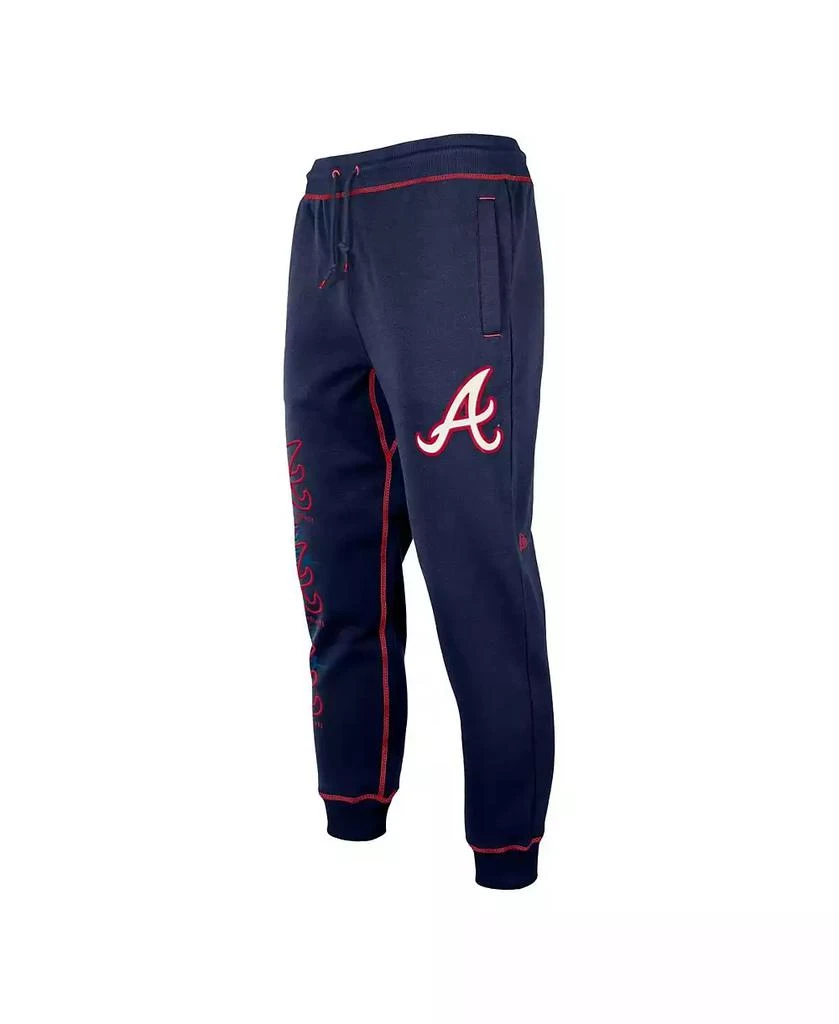 New Era Men's Navy Atlanta Braves Team Split Jogger Pants 3