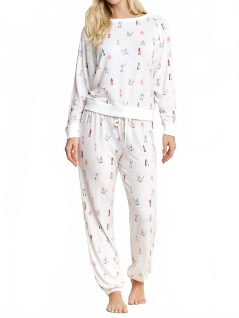 Honeydew Intimates Star Seeker Long Set In Ivory Ski Girls