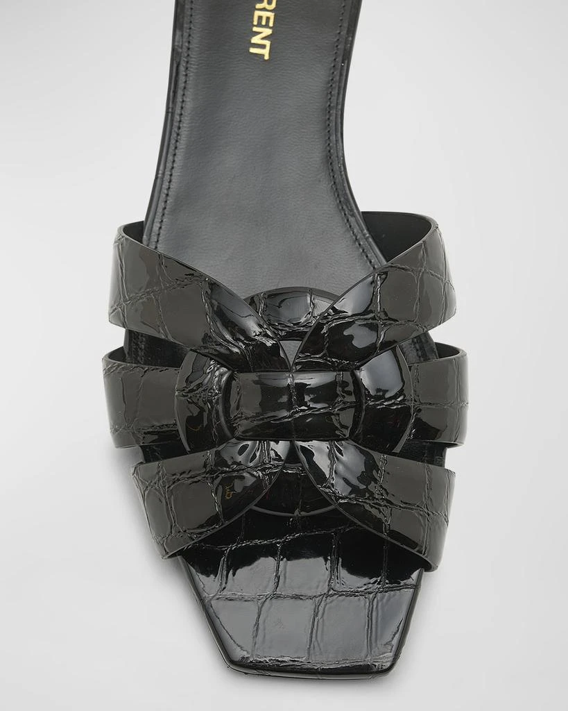Yves Saint Laurent Tribute Croco Flat Slide Sandals 4