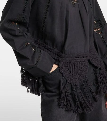 Isabel Marant Severine open-knit macramé cotton blouse 5