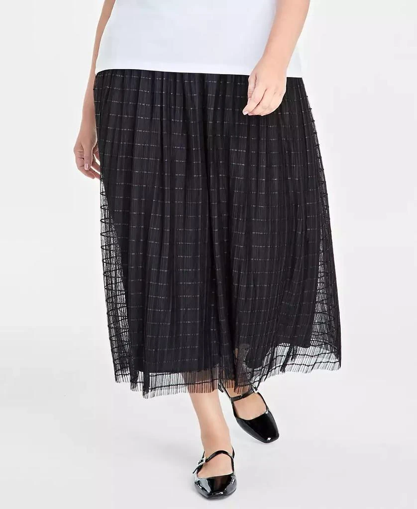 On 34th Plus Size Tulle A-Line Midi Skirt, Created for Macy's 1