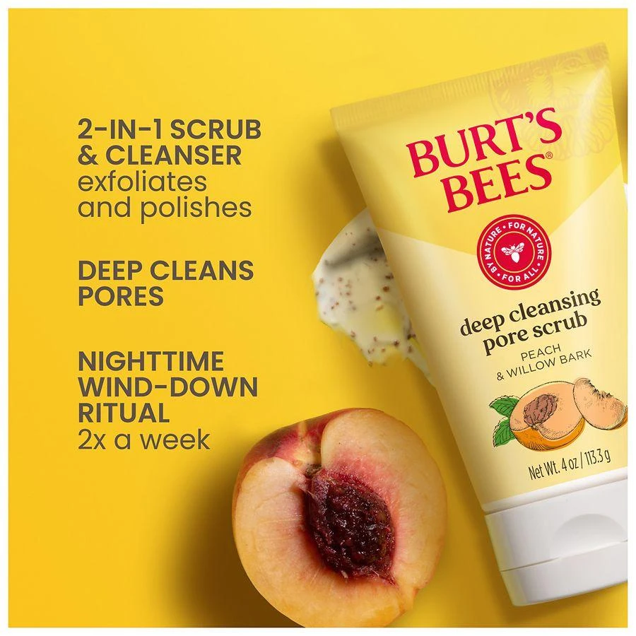 Burt's Bees Deep Cleansing Pore Scrub with Peach and Willow Bark 5