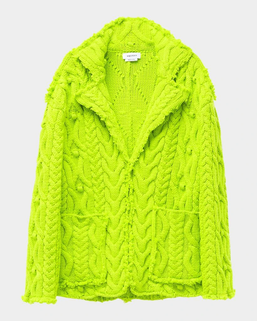Alexander McQueen Oversized Cable-Knit Wool-Cashmere Cardigan 2