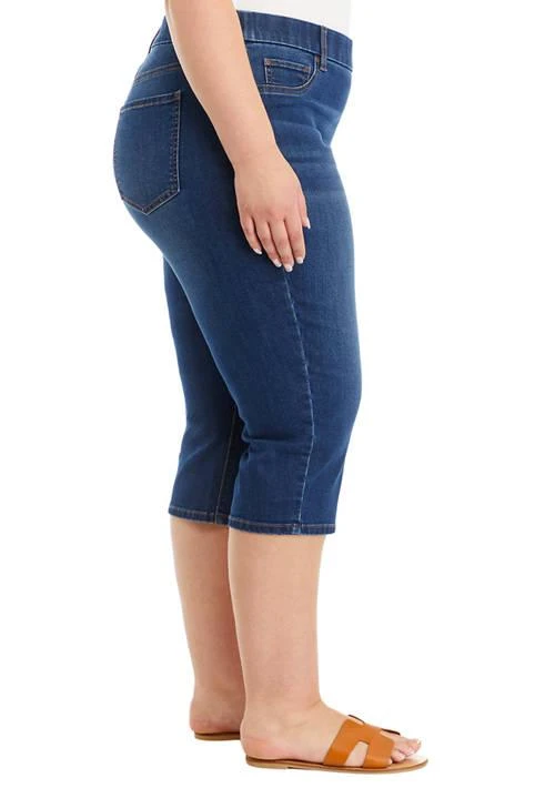 Kim Rogers® Rogers Plus Size Pull On Denim Capri Pants 3