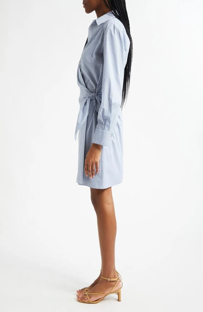 Vince Furrow Stripe Long Sleeve Wrap Shirtdress 8