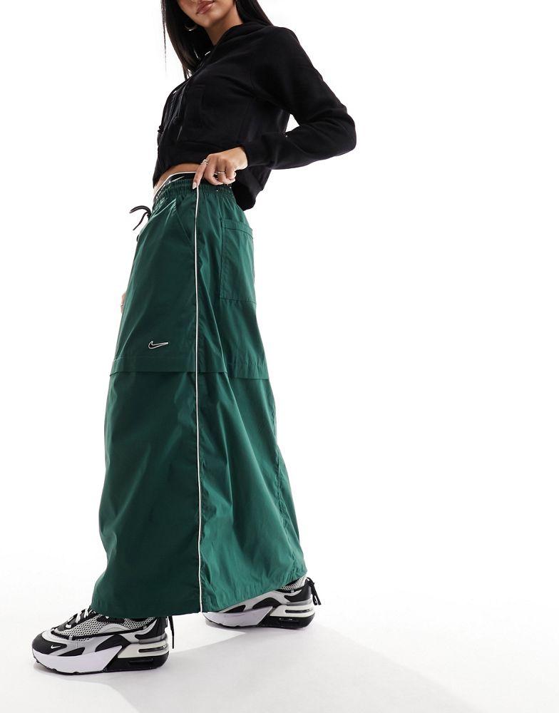 Nike Nike Streetwear woven parachute skirt in dark green