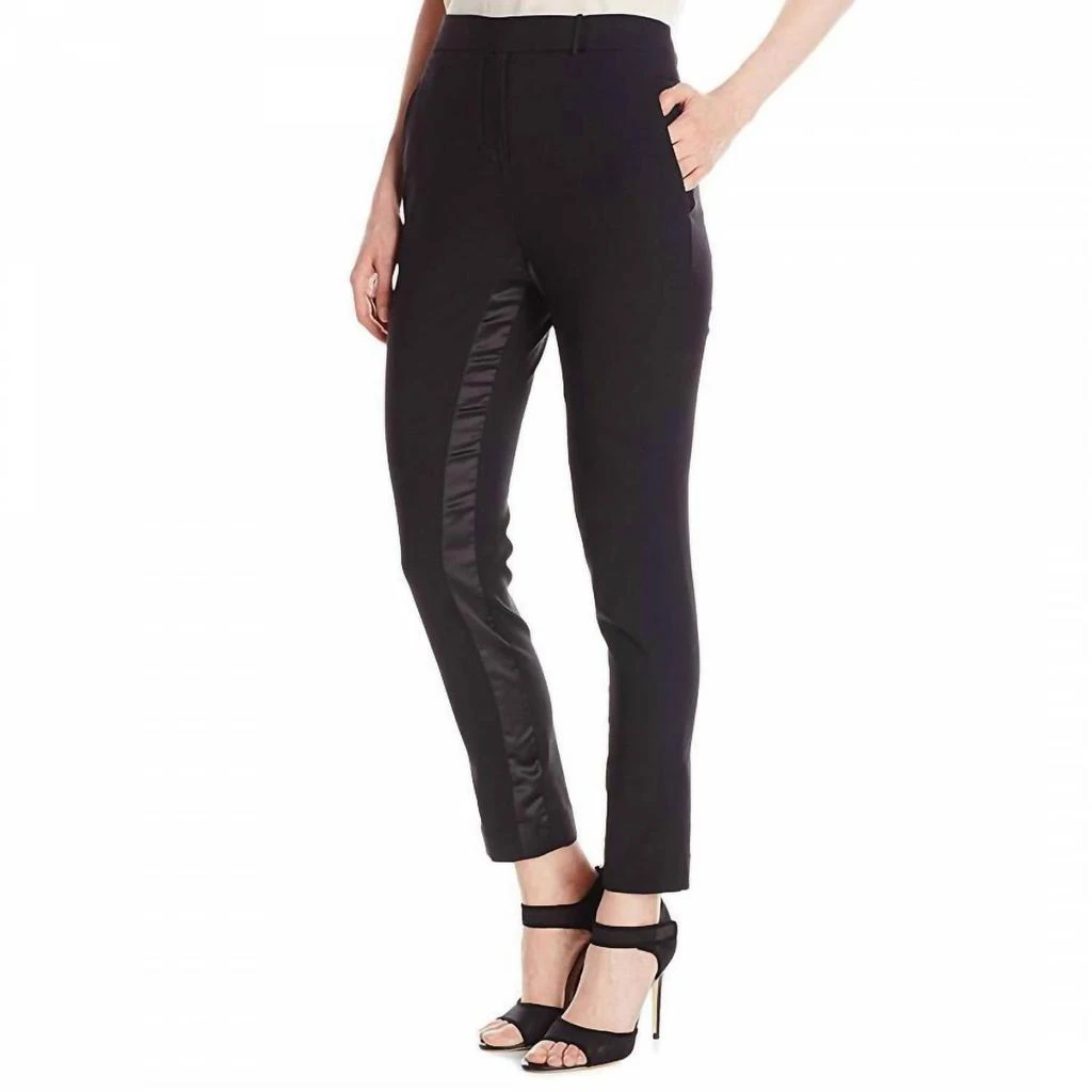 Halston Heritage Halston Heritage - Tapered Tuxedo Gabardine Wool Slim Ankle Pants 1