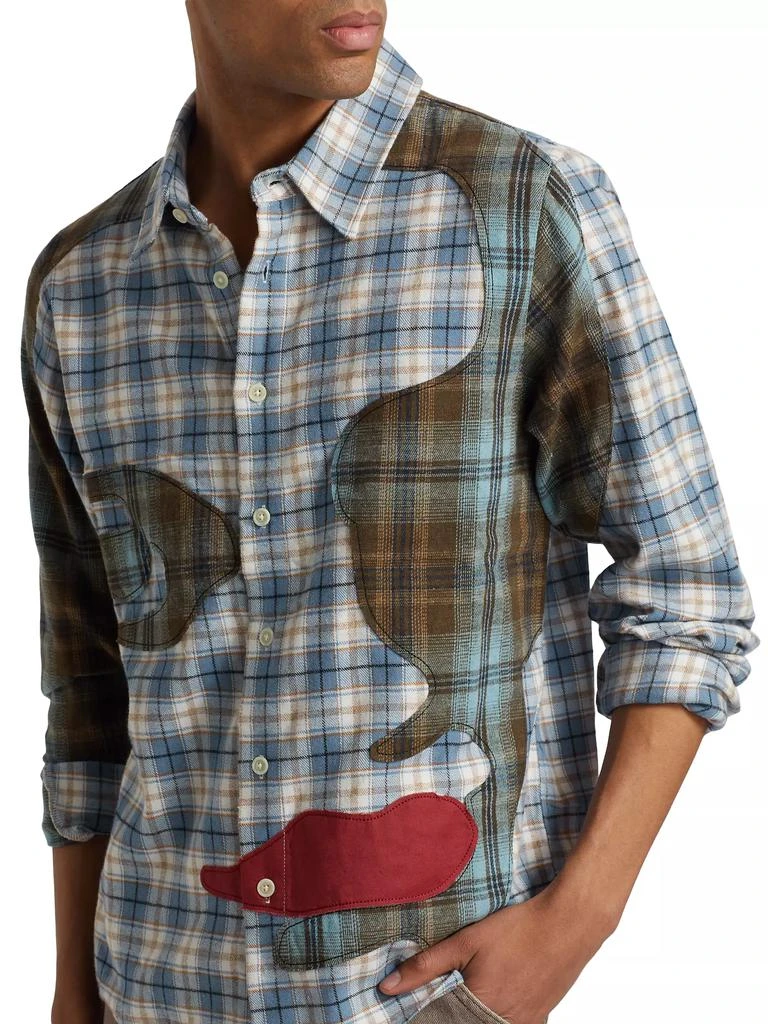 KidSuper Patchwork Face Flannel Shirt 6