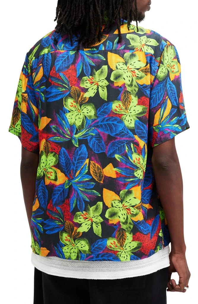 ALL SAINTS Goldfarb Floral Convertible Collar Camp Shirt 3