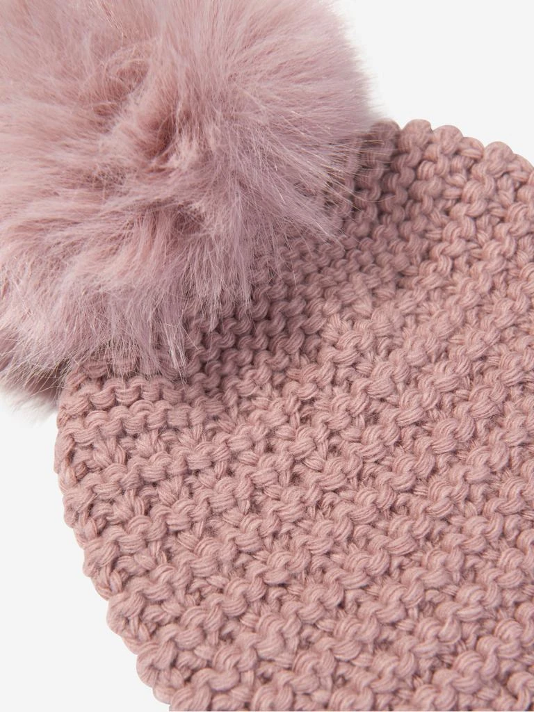 Paz Rodriguez Paz Rodriguez Girls Knitted Pom Pom Hat in Pink 4