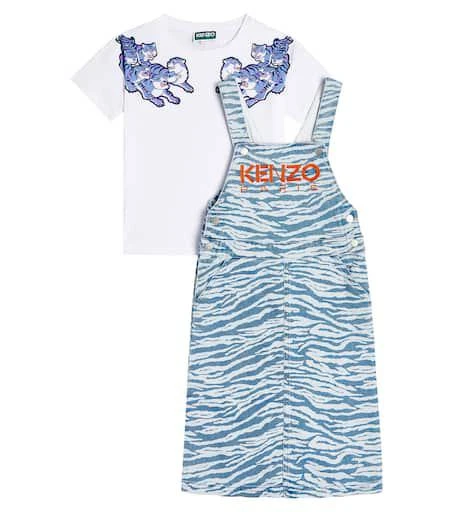 Kenzo Girls Dress and T-Shirt Set in Blue 4 Yrs