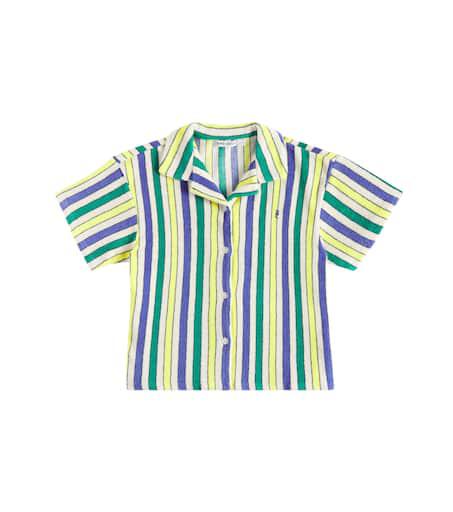 BOBO CHOSES Striped colorblock cotton terry shirt