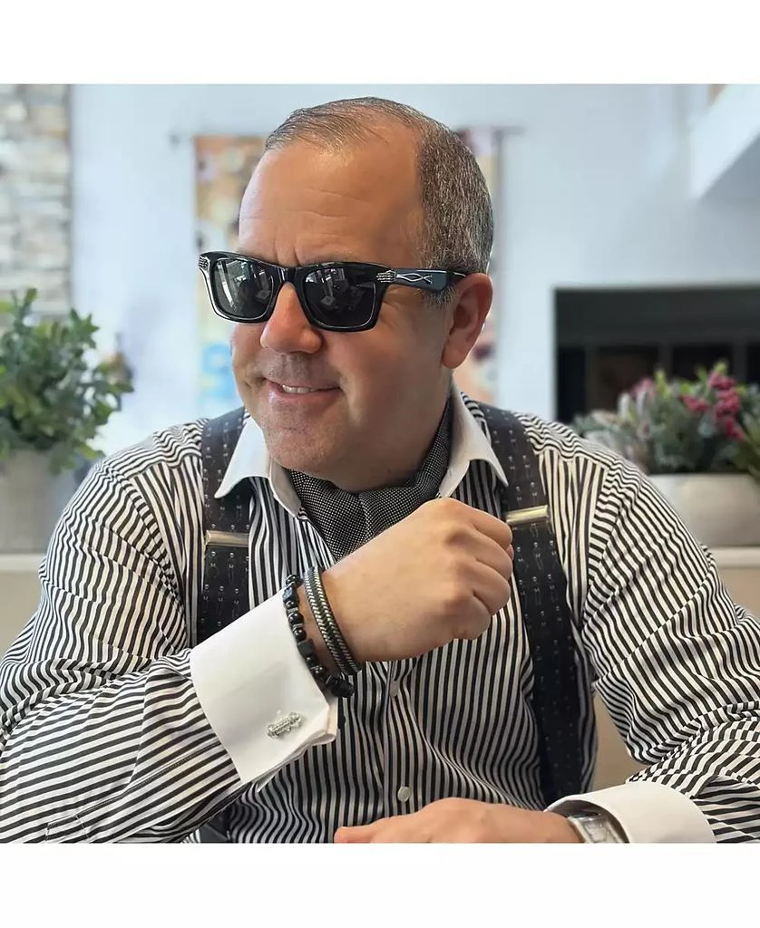 TRAFALGAR Loose Fit Esteban Black and Silver Braided Bracelet 6