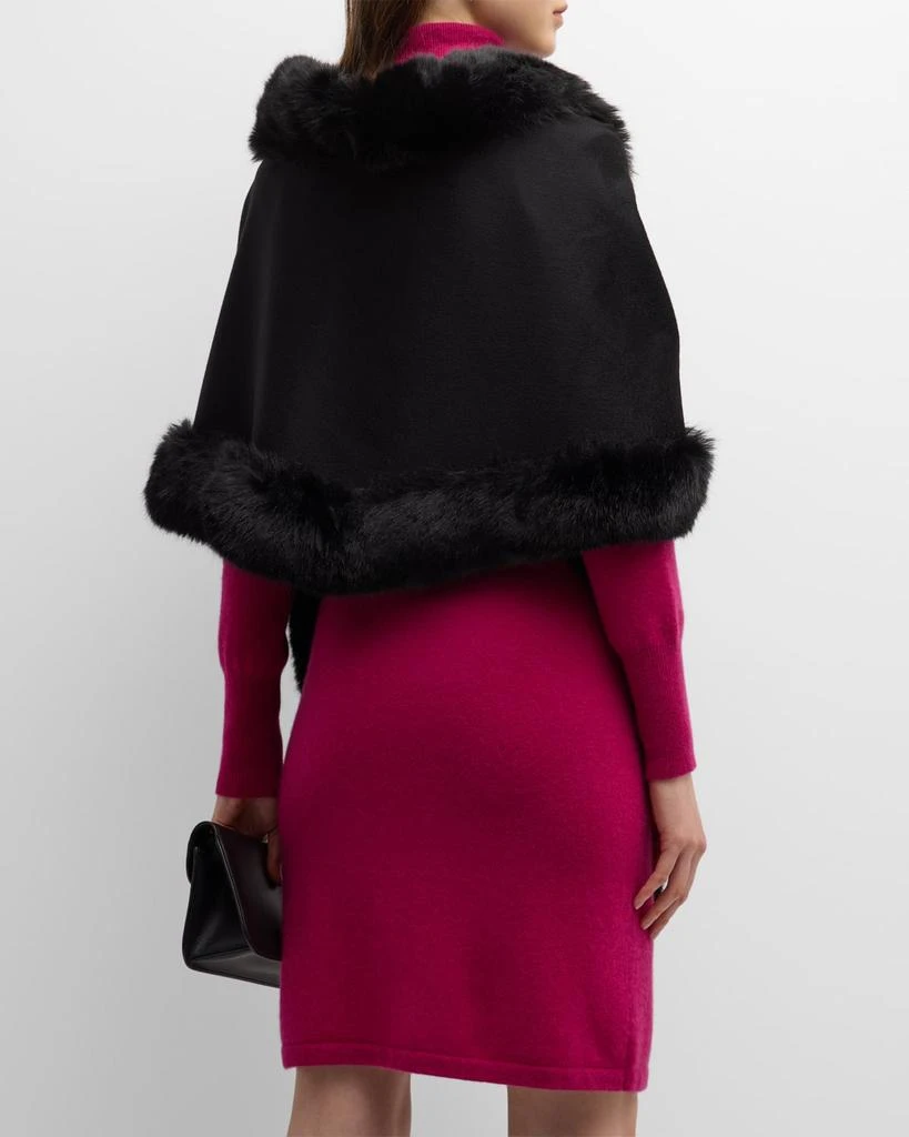 Sofia Cashmere Cashmere Faux Fur Trimmed Diamond Wrap 5