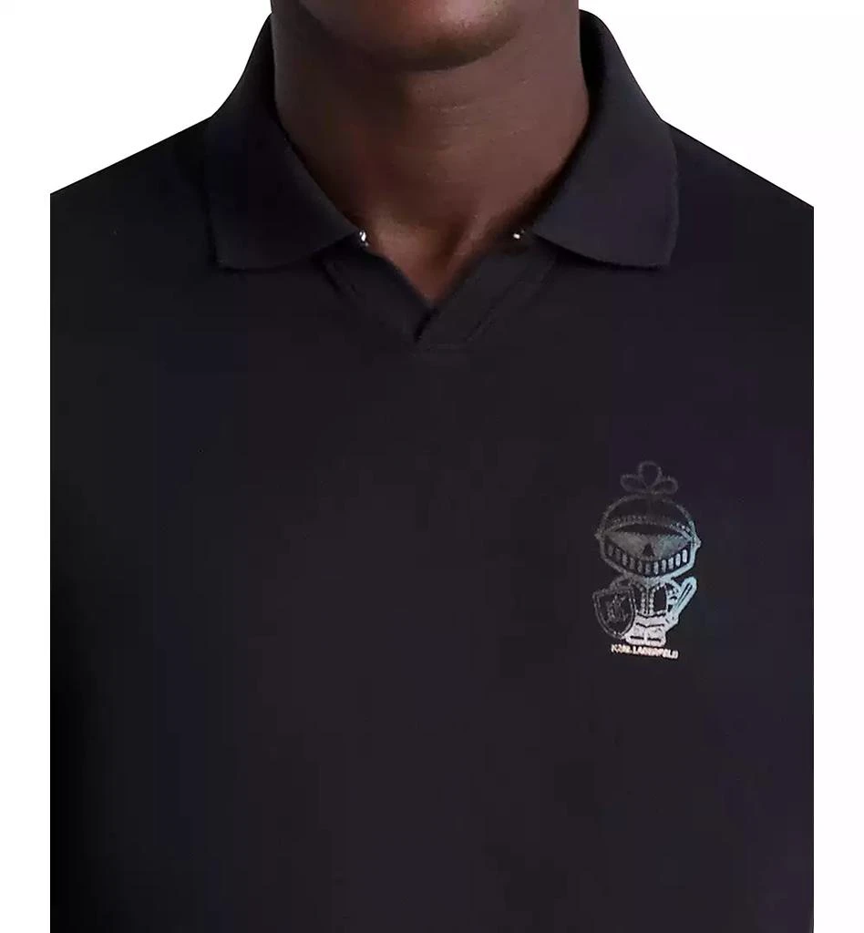 KARL LAGERFELD PARIS Men's Slim-Fit Printed Micro-Piqué Polo Shirt 3