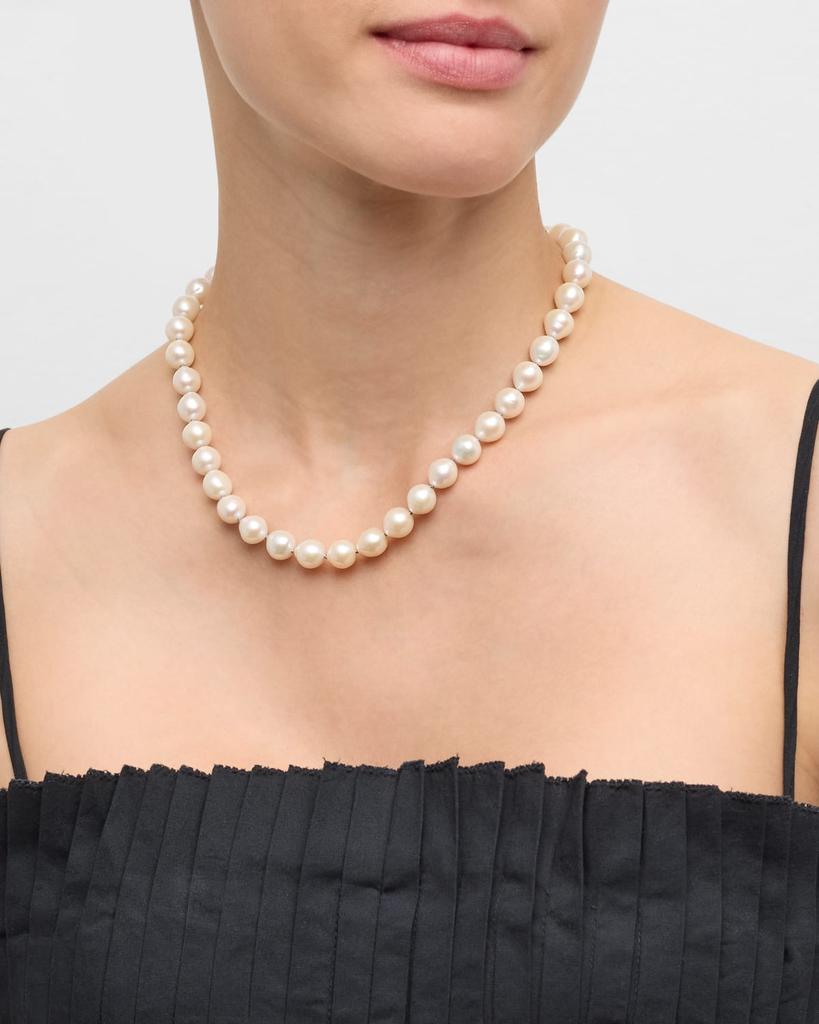 Margo Morrison White Edison Freshwater Pearl Necklace with Diamond Clasp, 18"L