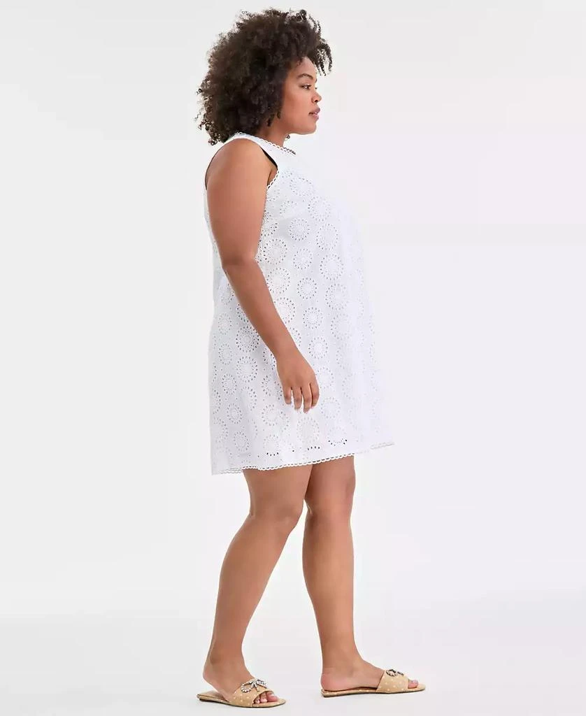 On 34th Trendy Plus Size Eyelet Sleeveless Dress, Created for Macy's 3