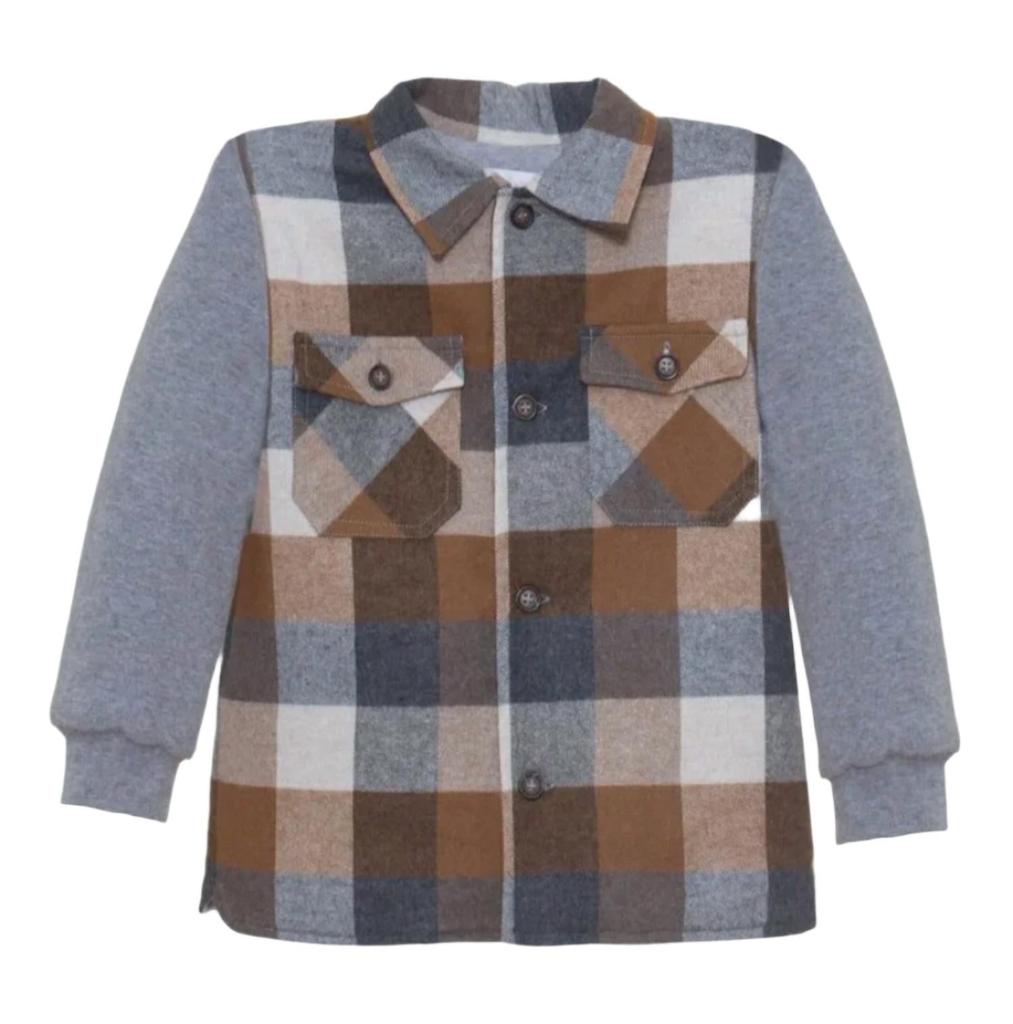 Patachou Boy's Flannel Over Shirt In Multi