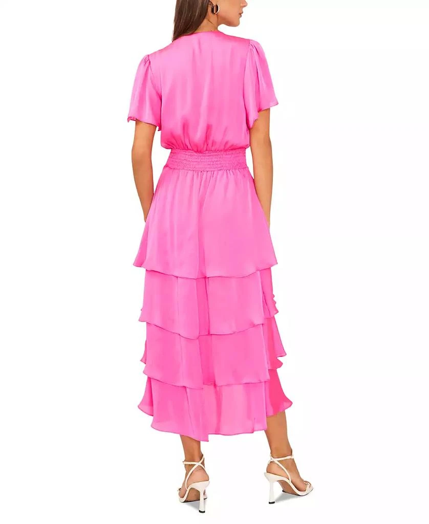 Vince Camuto Women's V-Neck Smock Waist Tiered Layer Dress 2