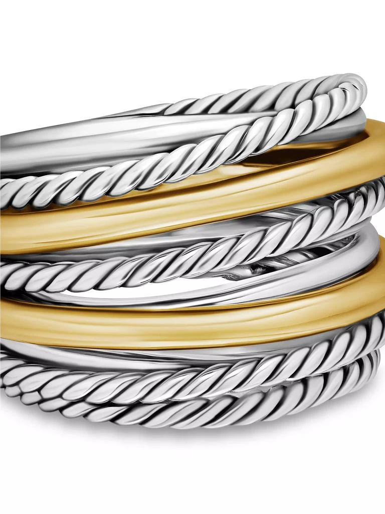 David Yurman Crossover Wide Ring with 18K Yellow Gold 6