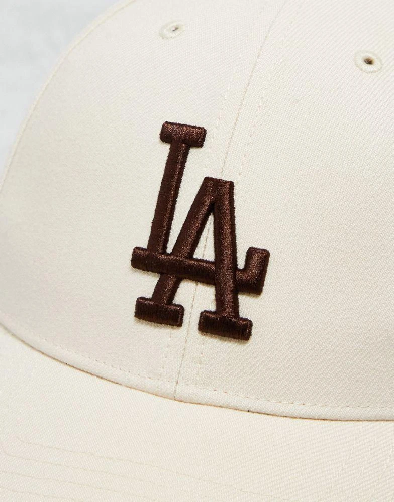 47 Brand 47 Brand MLB LA Dodgers snapback cap in ecru with brown embroidery 2