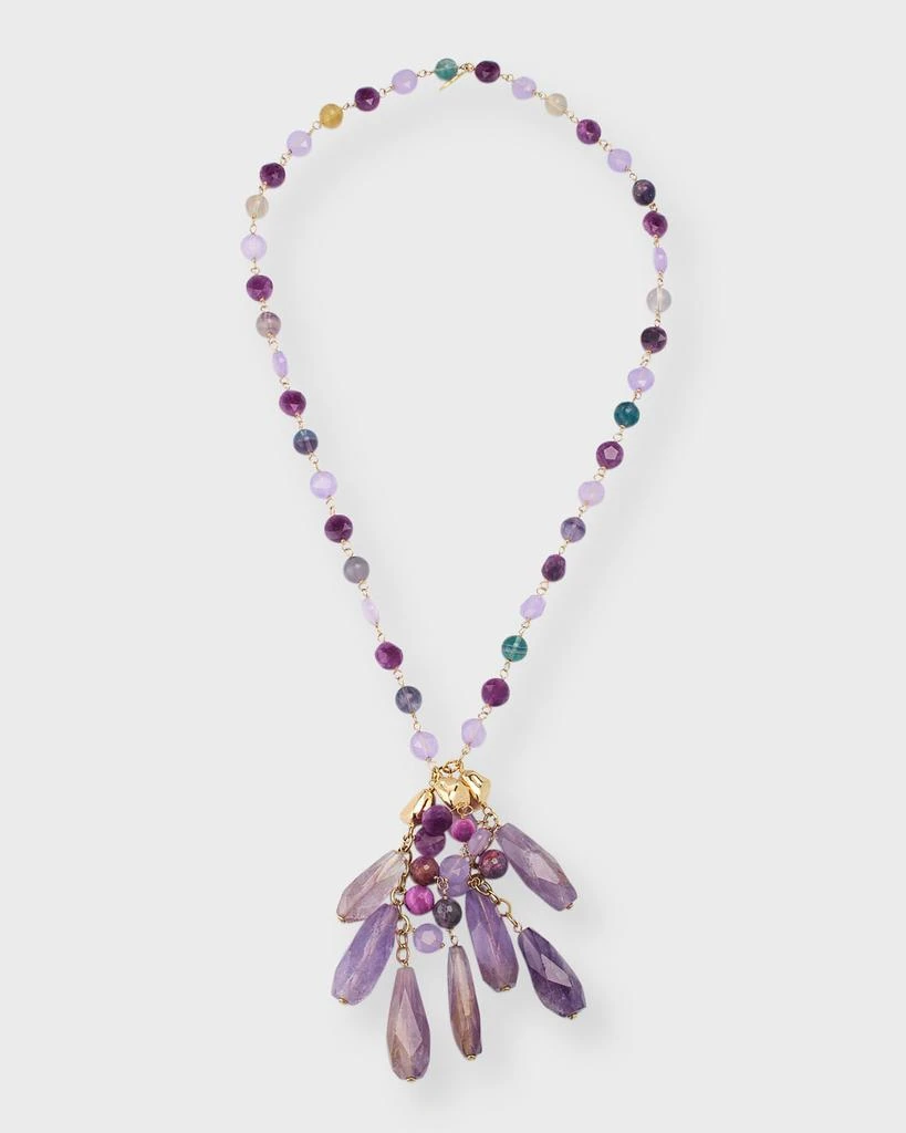 Devon Leigh Pink Amethyst Fringe Necklace 1