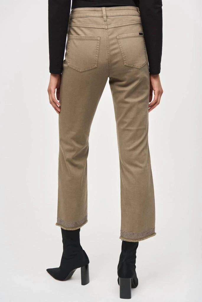 JOSEPH RIBKOFF Joseph Ribkoff - Denim Straight Pants With Frayed Hem 2