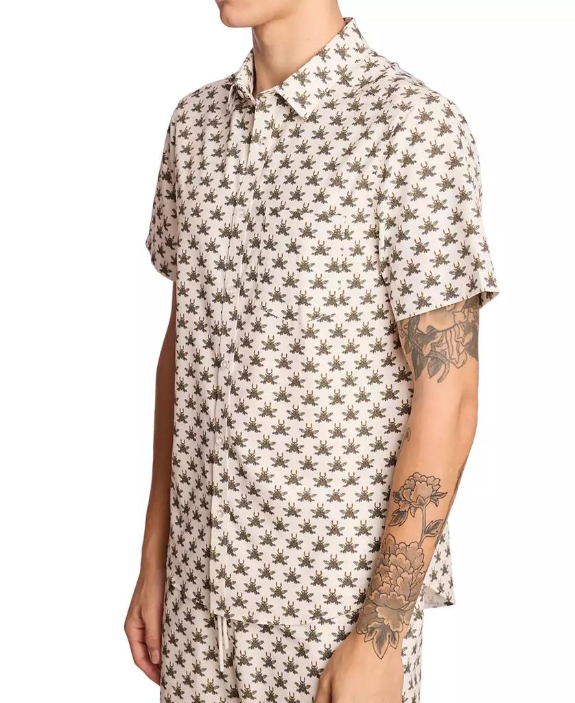 Paisley & Gray Men's Gilby Slim Fit Short Sleeve Printed Button-Front Swim Shirt