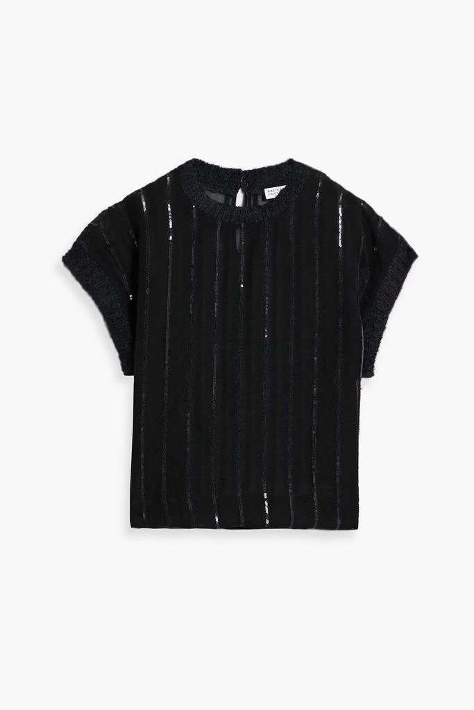Brunello Cucinelli Sequin-embellished silk-organza top