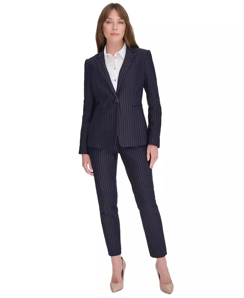 Tommy Hilfiger Women's Pinstripe Slim-Fit Single-Button Blazer 4