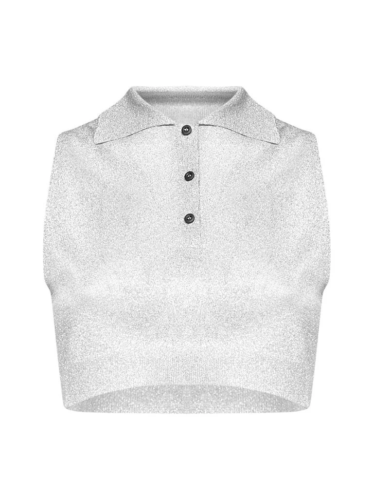 Prada Prada Ribbed-Trim Sleeveless Cropped Top 1