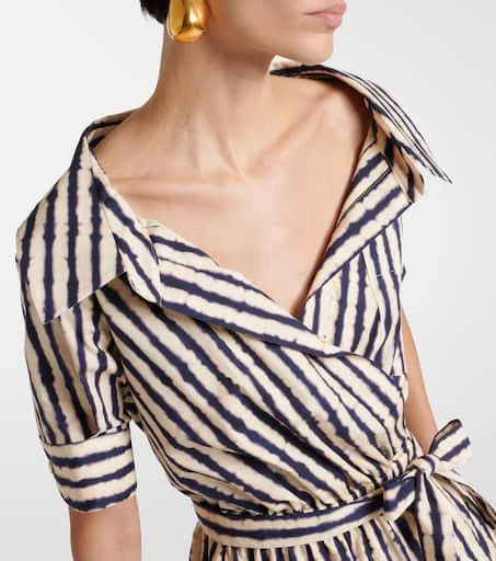 Altuzarra Lydia off-shoulder cotton-blend midi dress 4