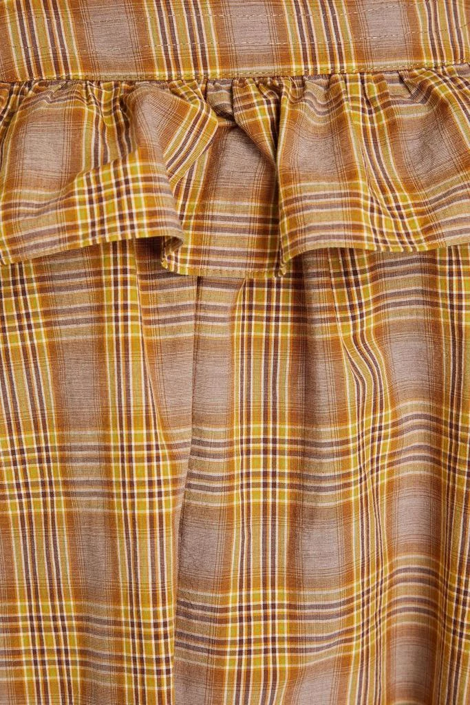 ALEXACHUNG Phyllis ruffled gingham cotton top 4