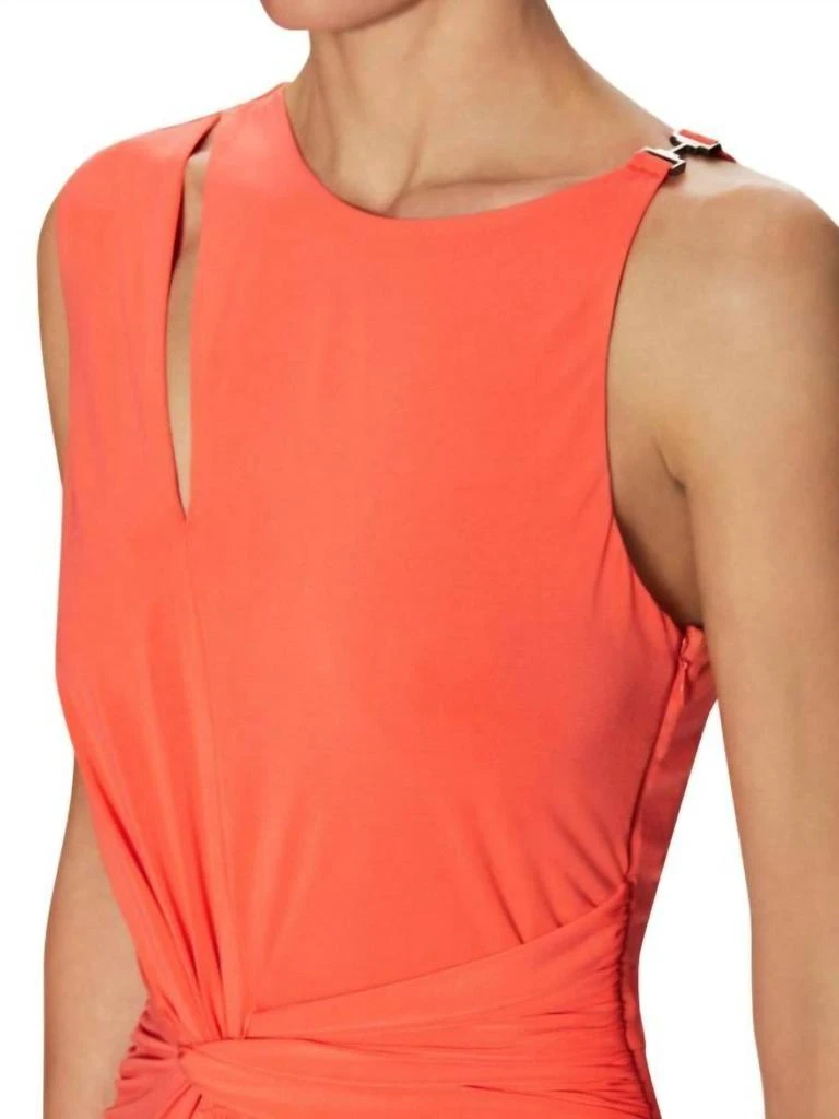 Halston Heritage Halston Heritage - Jersey Front Twist Faux Wrap Long Dress 4